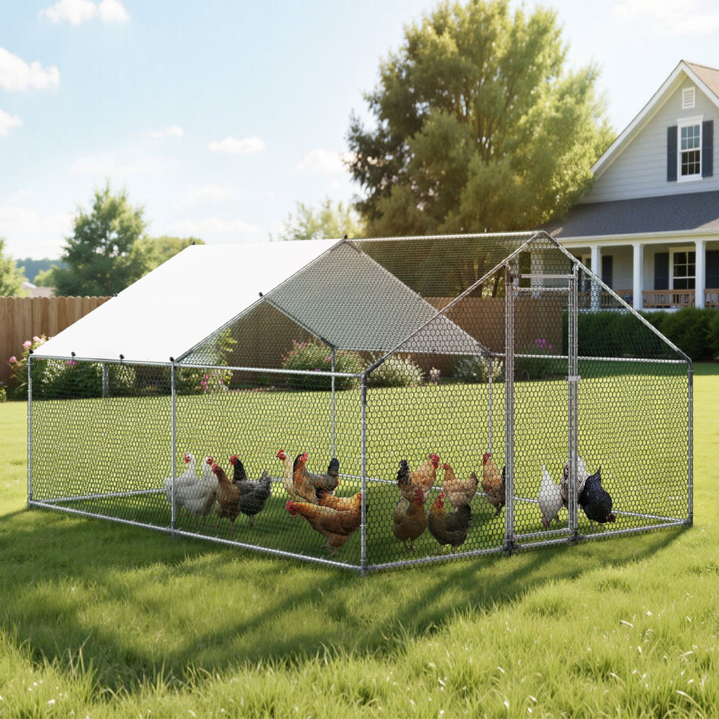 Metalinis vištidės aptvaras VEVOR JD342, 3x4x2 m