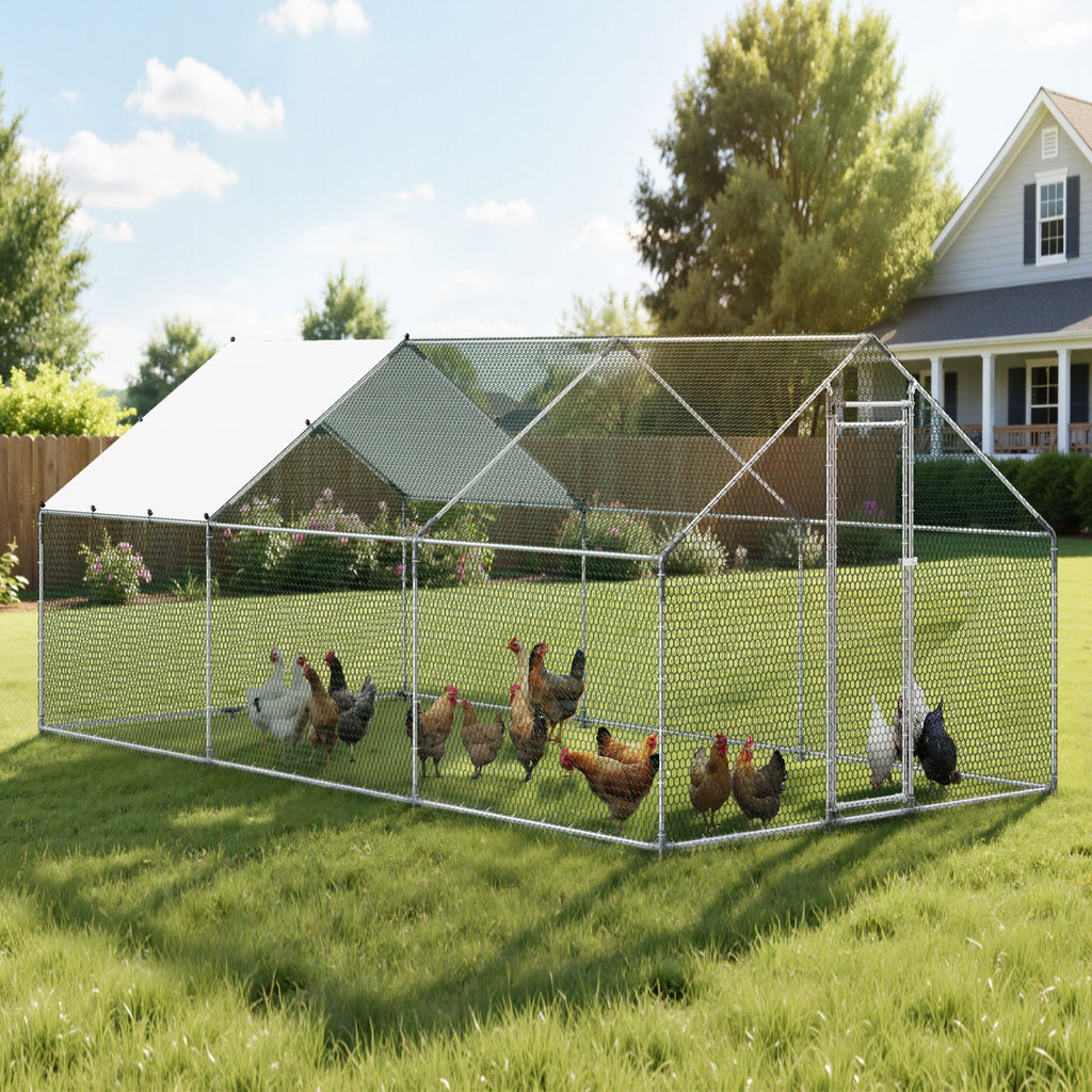 Metalinis vištidės aptvaras VEVOR JD362, 3x6x2 m