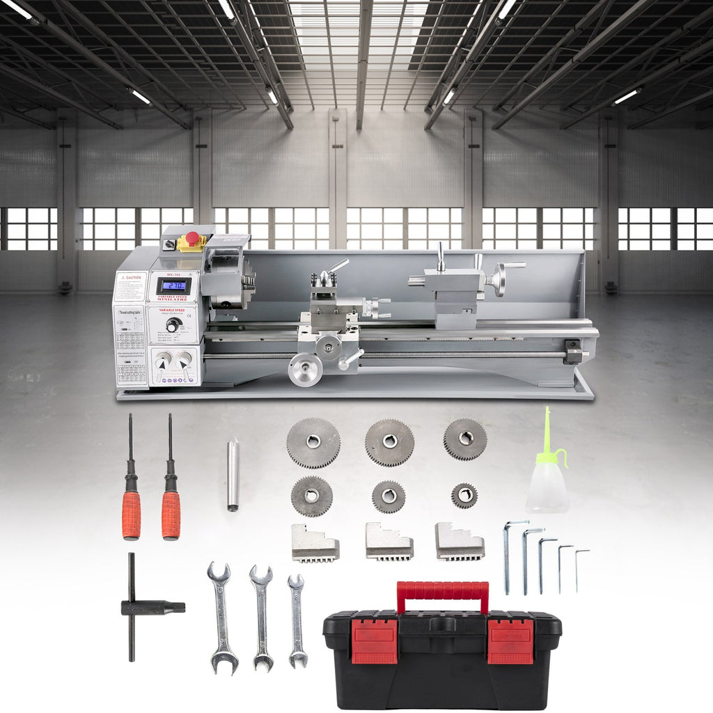 Mini metalo tekinimo staklės VEVOR 220 x 600 mm, 750 W