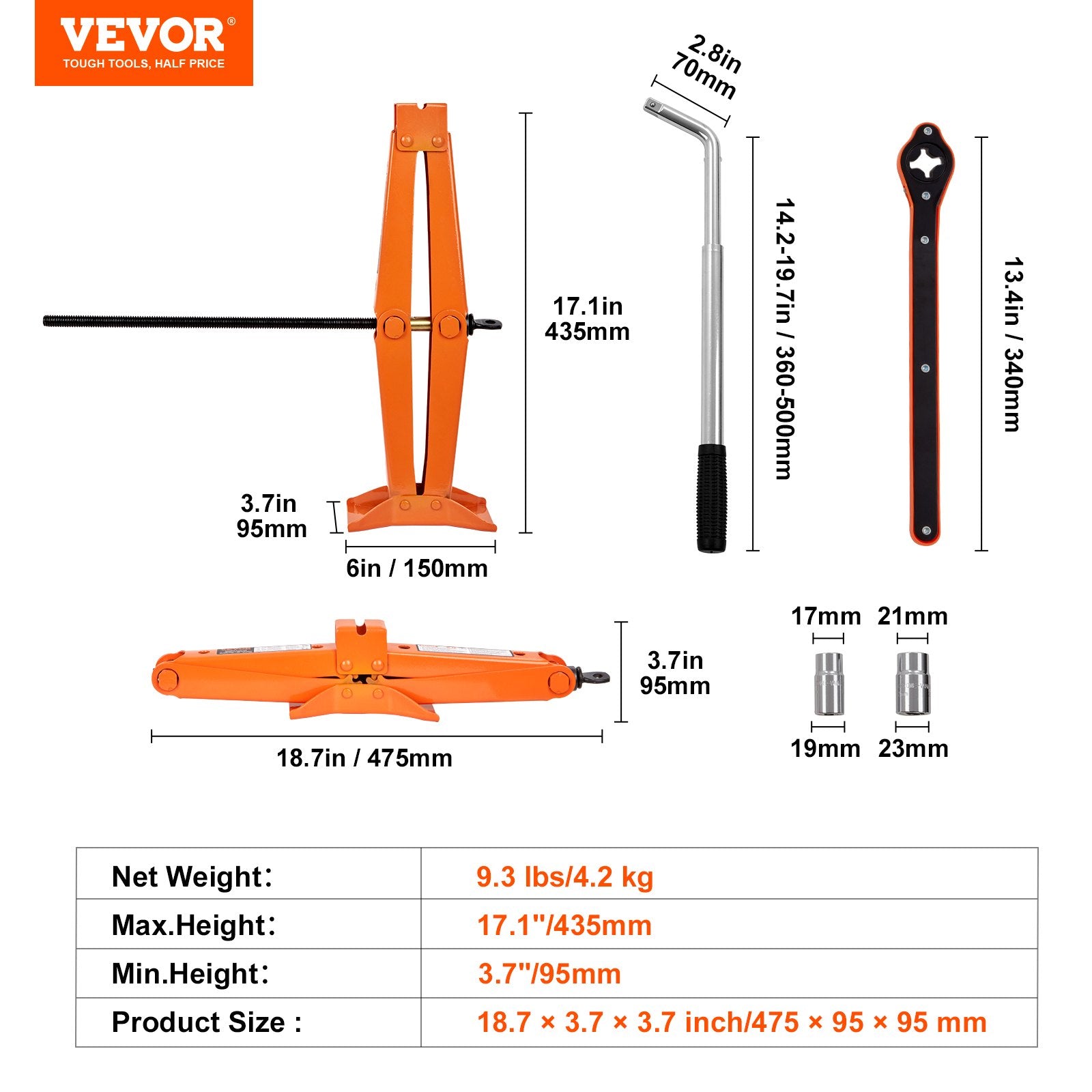Žirklinis keltuvas VEVOR SJ25, 2,5 t