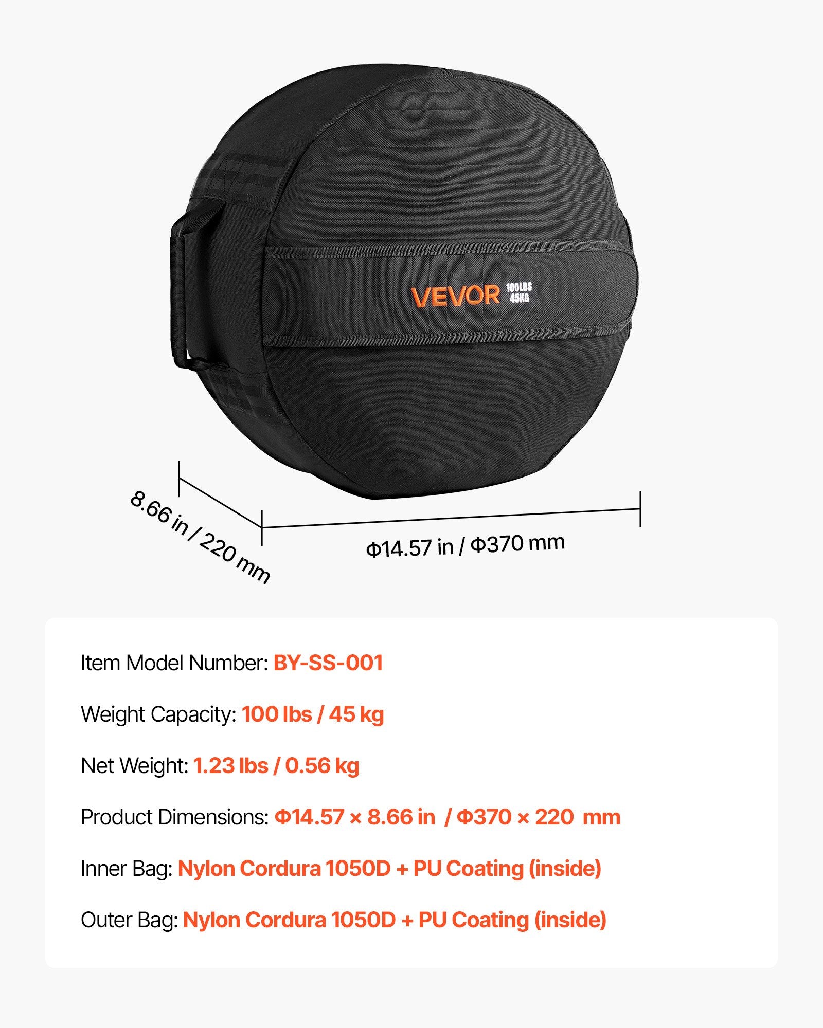 Sportinis svorio maišas VEVOR BY-SS-001, 45 kg