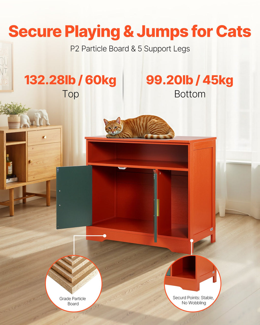 Kačių tualeto spintelė VEVOR SR253072, 79,2 cm pločio
