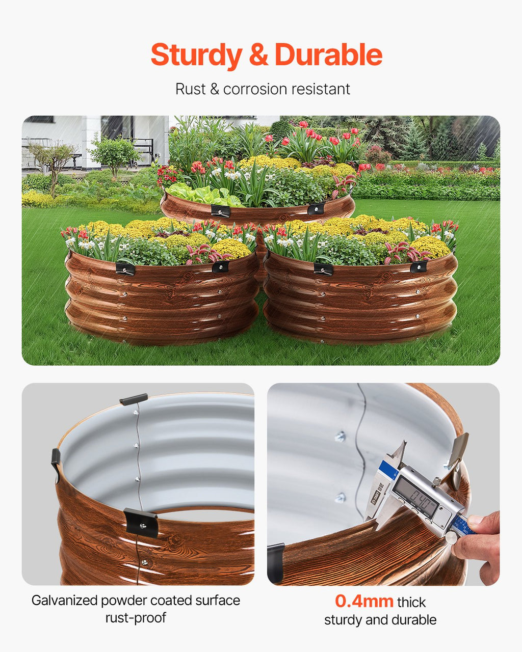 Pakelta lysvė VEVOR GM61003-60X60X27CM, 3 vnt. komplektas