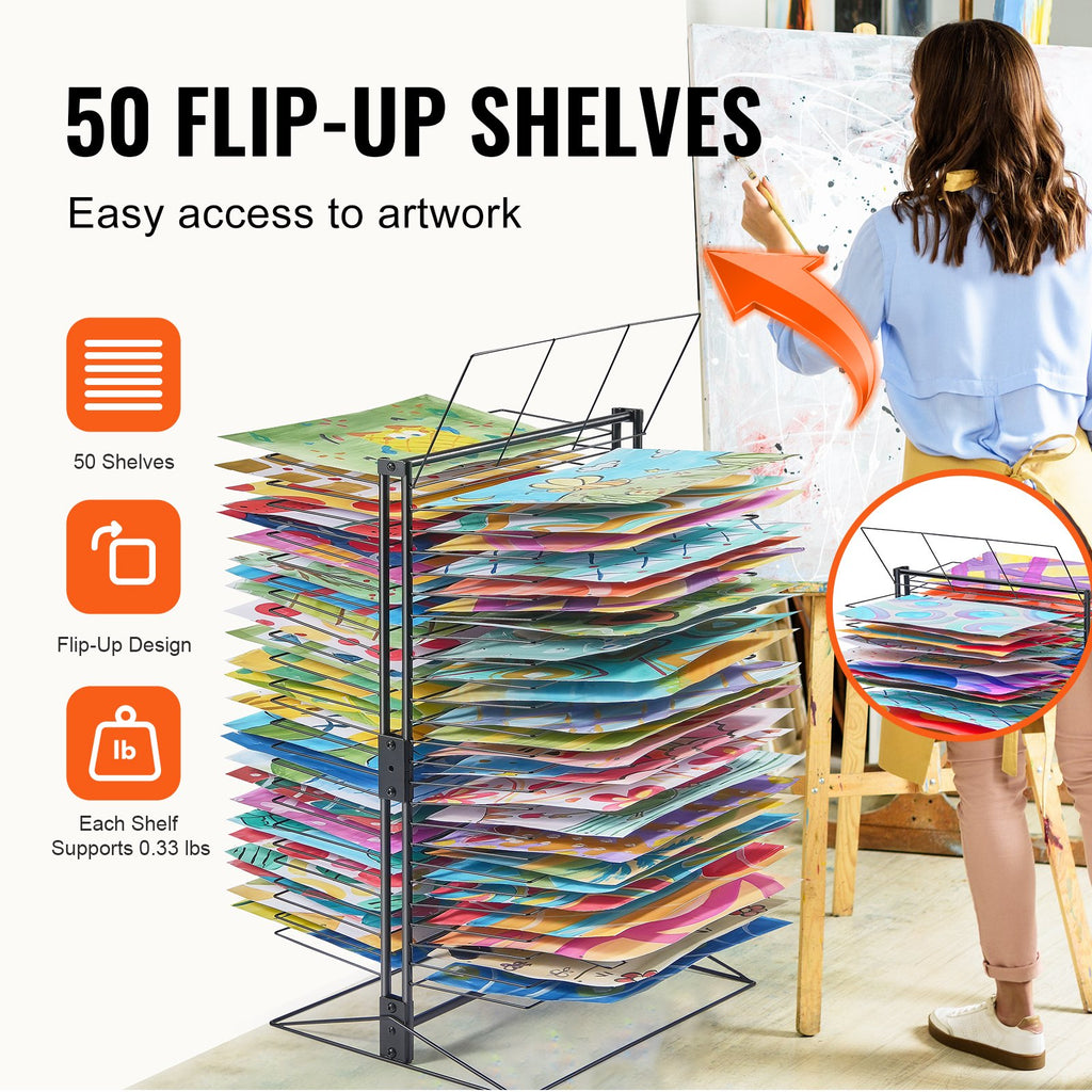 Meno kūrinių džiovykla VEVOR HS-LH4, 50 lentynų