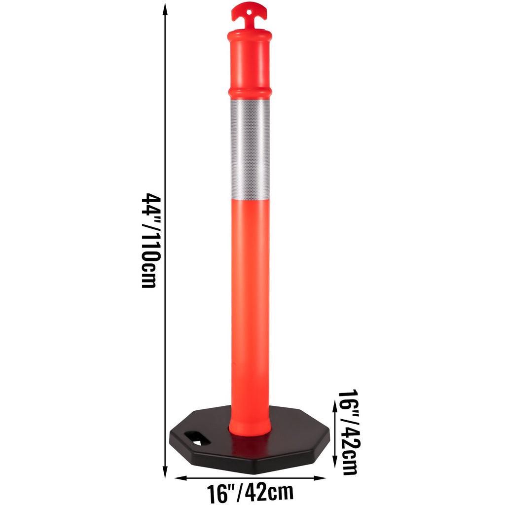 Eismo signaliniai stulpeliai VEVOR, 110 cm aukščio, 3 vnt. komplektas
