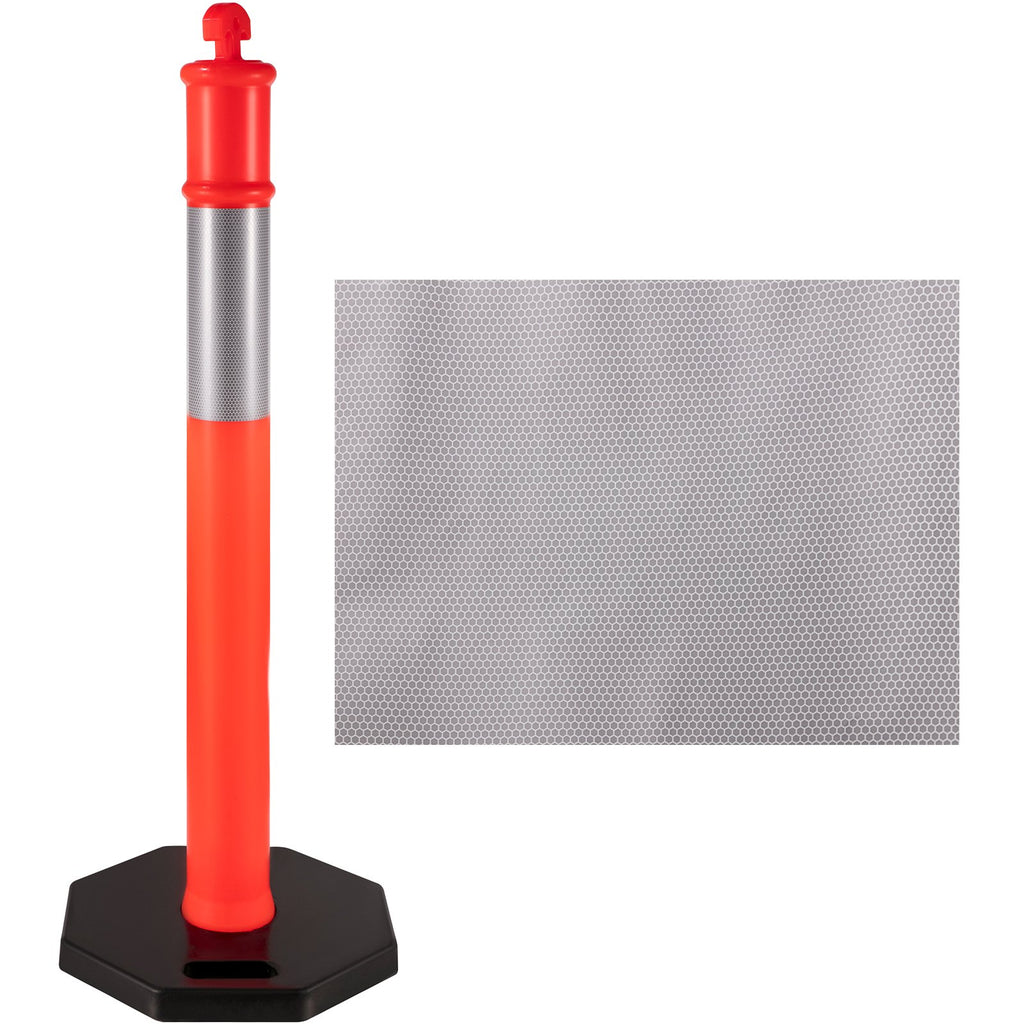 Eismo signaliniai stulpeliai VEVOR, 110 cm aukščio, 3 vnt. komplektas