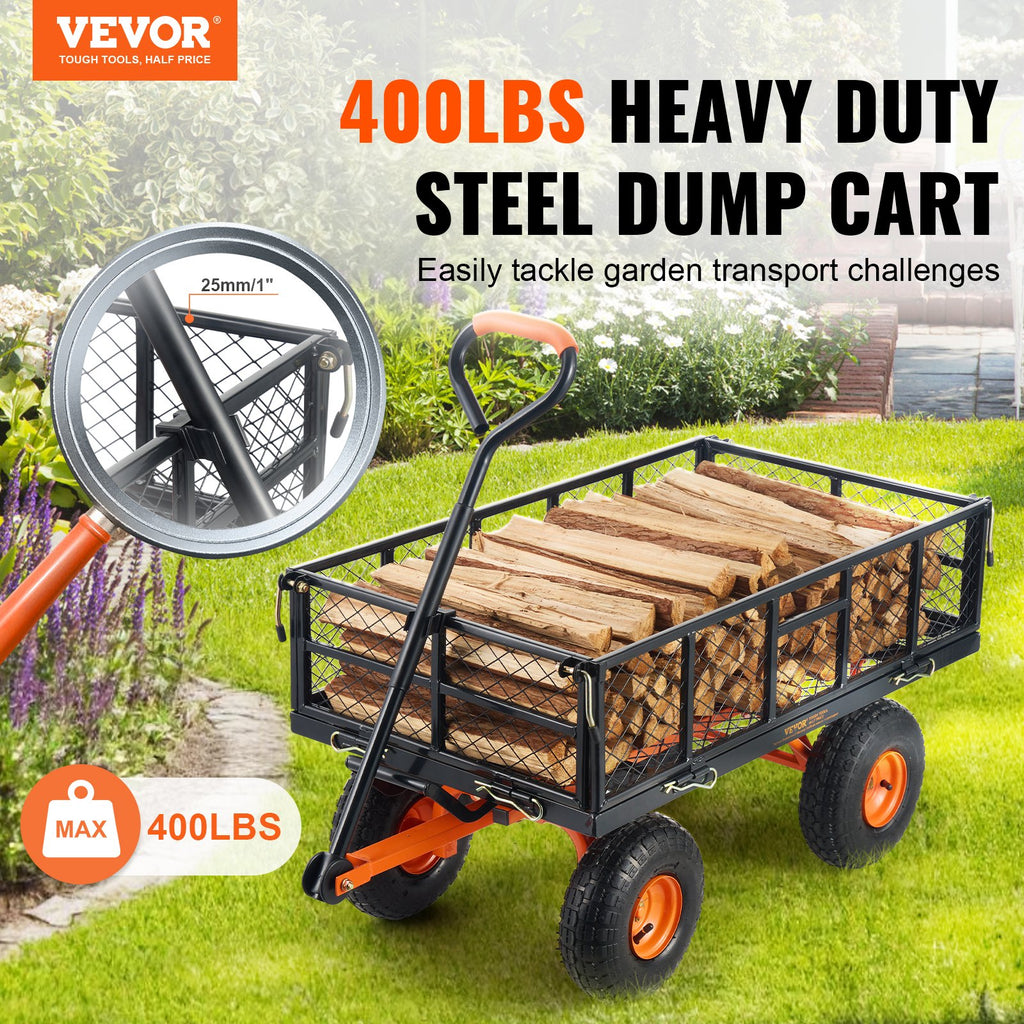 Sodo vežimėlis-savivartis VEVOR TC4206KB, 181 kg keliamoji galia
