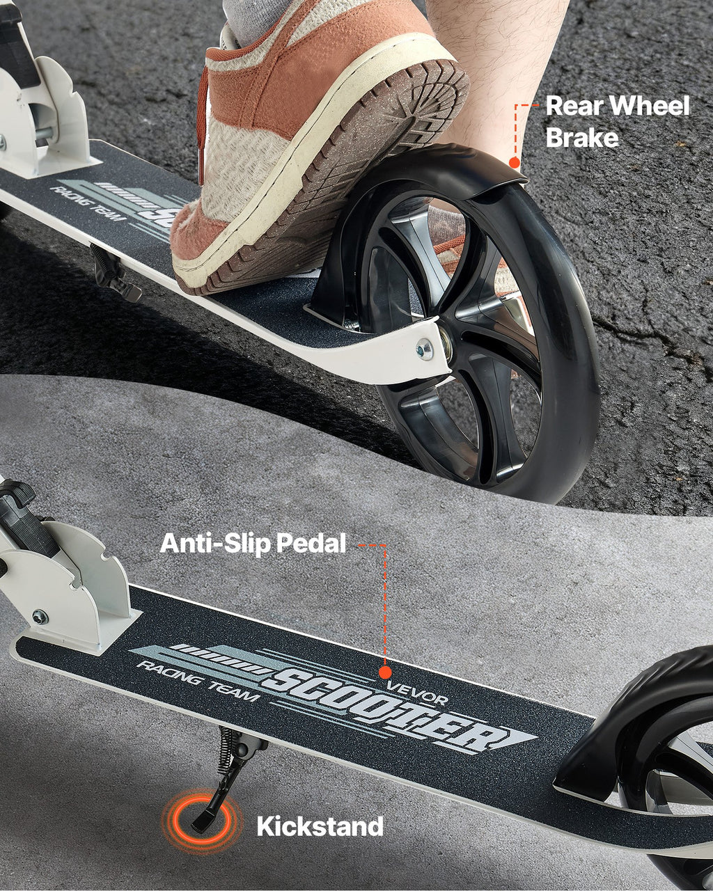 Paspirtukas VEVOR S200D, iki 99,8 kg apkrova