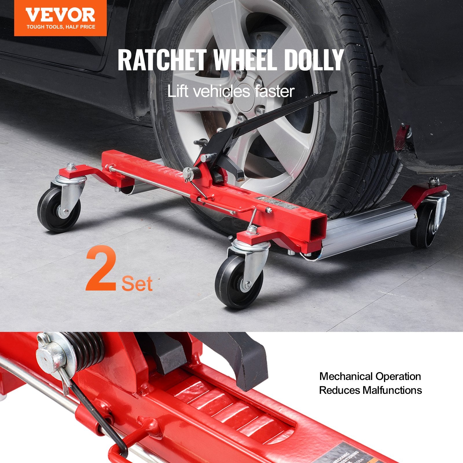 Automobilių perstūmimo ratukai VEVOR MR8014-1, 680 kg keliamoji galia