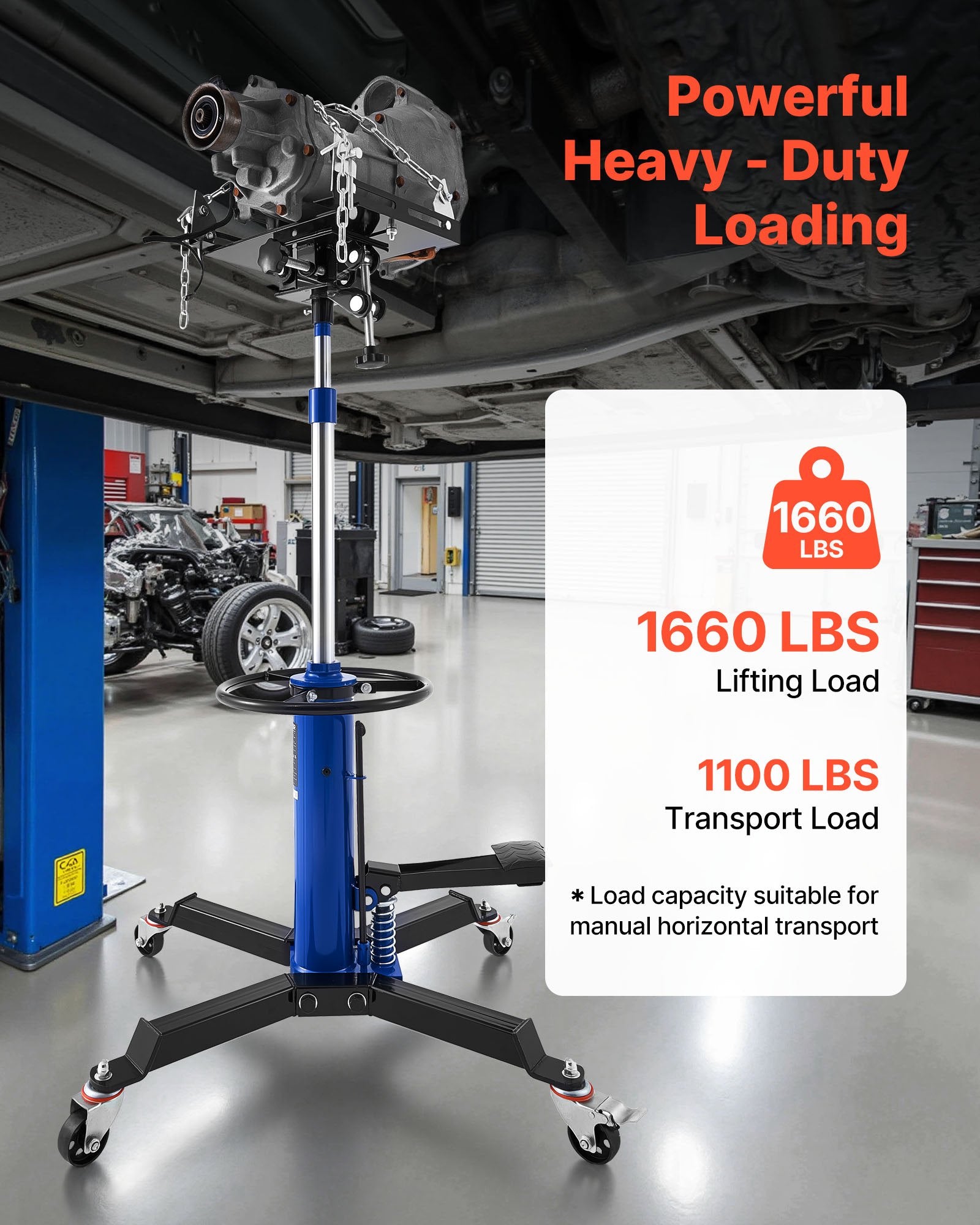 Hidraulinis pavarų dėžių keltuvas VEVOR GW-0.8, 0,75 t