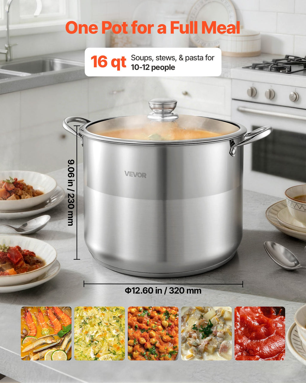 Plieninis puodas VEVOR HZ-V20T, 15,1 l