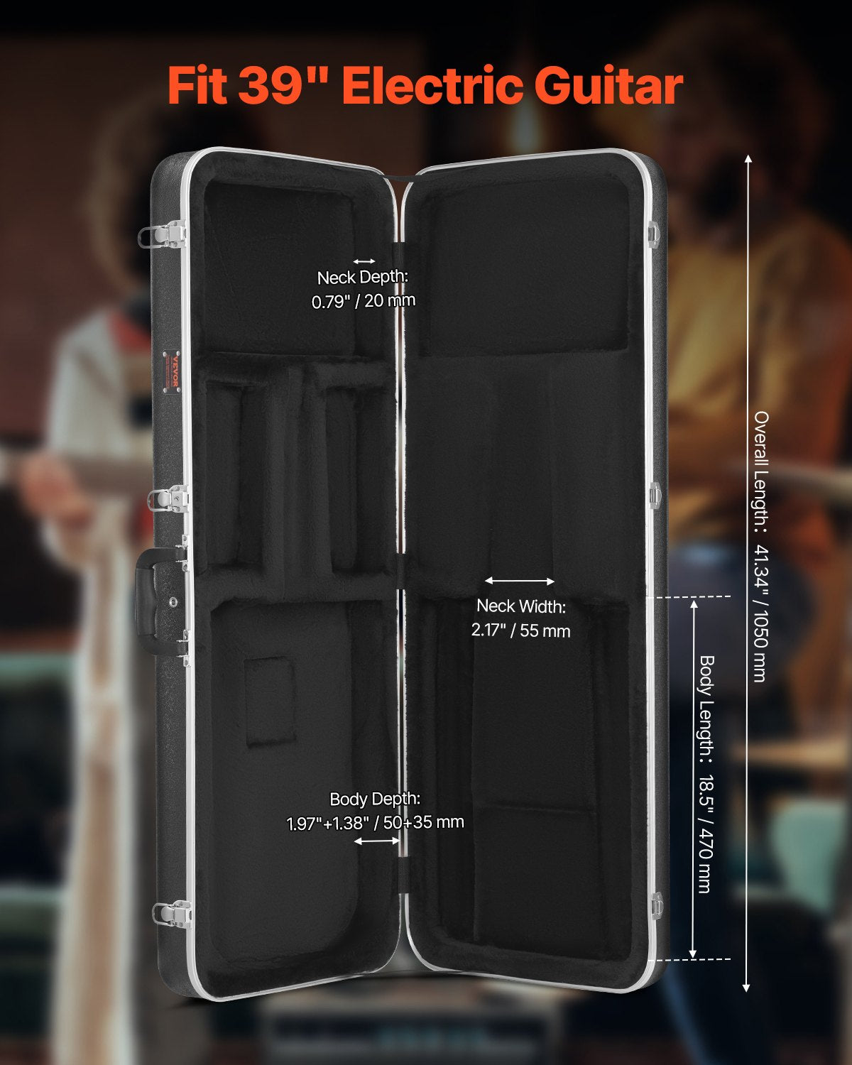 Elektrinės gitaros dėklas VEVOR JX-39A, 105 cm