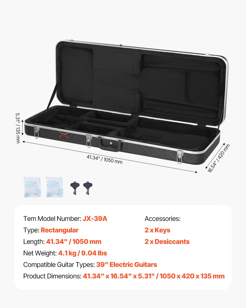 Elektrinės gitaros dėklas VEVOR JX-39A, 105 cm
