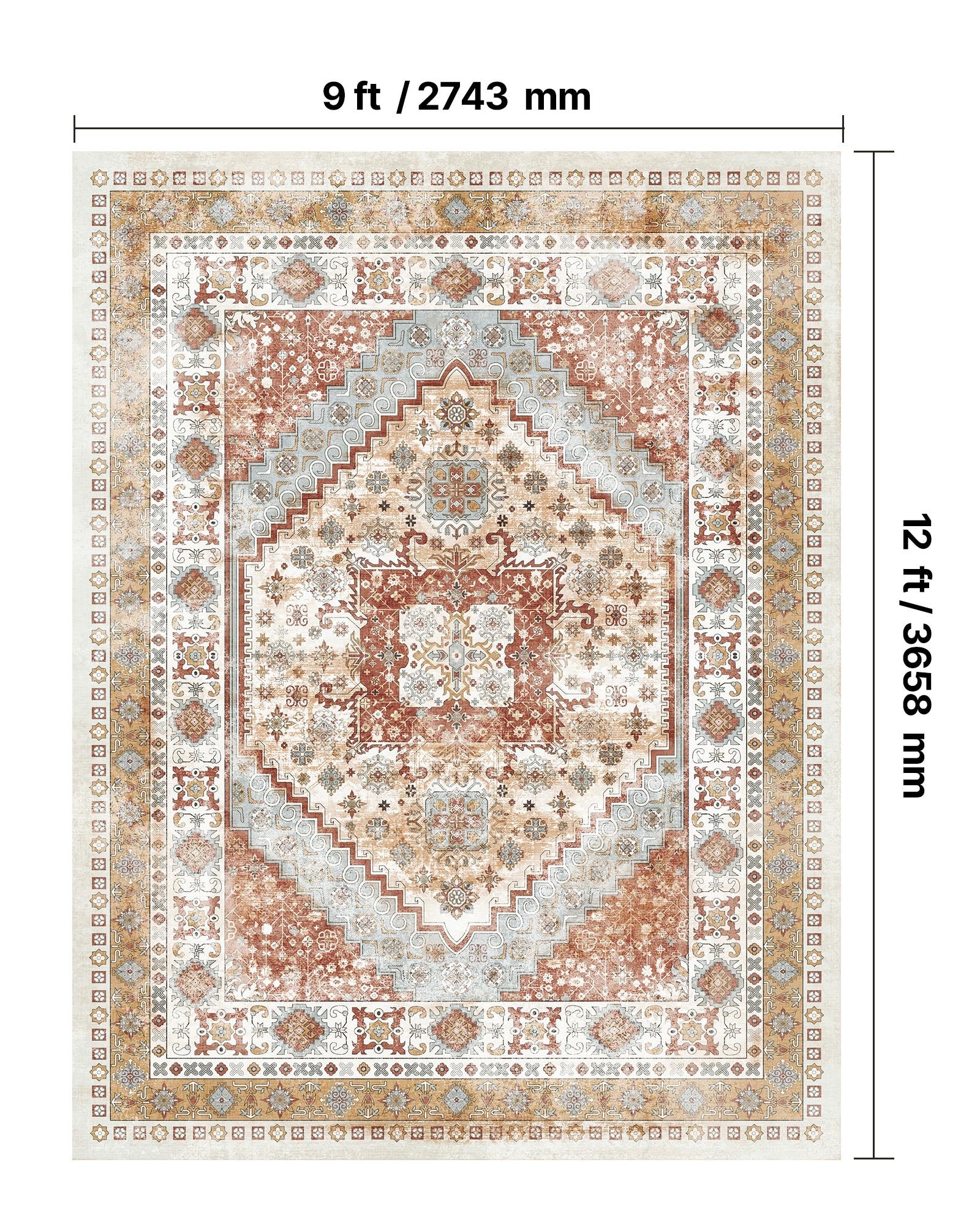 Didelis plaunamas kilimas VEVOR FGFZHS9-12FT, 274 x 366 cm