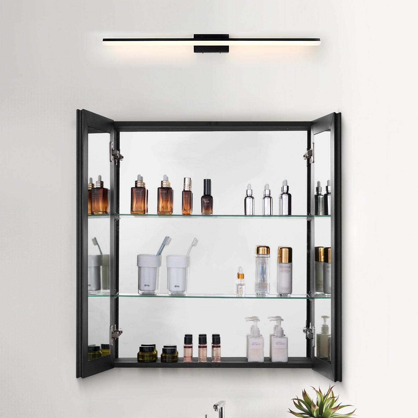 Vonios veidrodinė spintelė VEVOR ML26×30-2, 66 x 76 cm