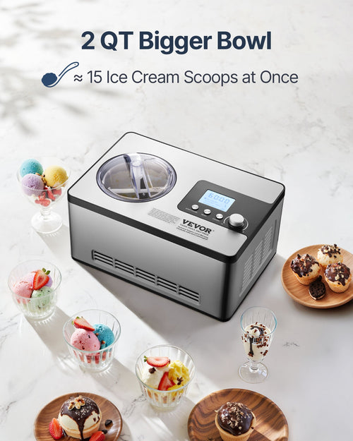 Automatinė ledų gaminimo mašina VEVOR ICE2032-GS, 1,9 l