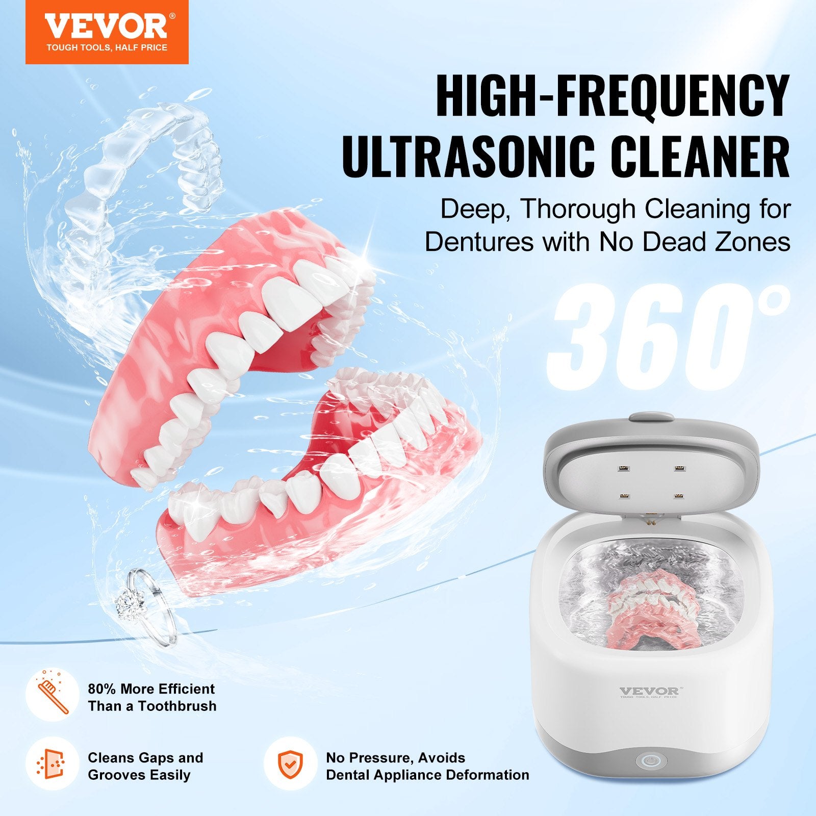 Ultragarso valymo prietaisas VEVOR SJ-H6, 30W
