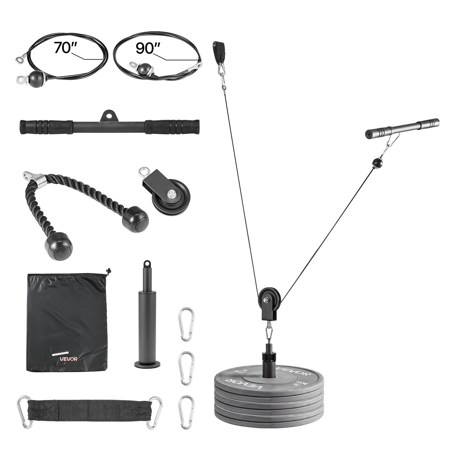 Skriemulių sistema VEVOR QT1835, 127 kg keliamoji galia