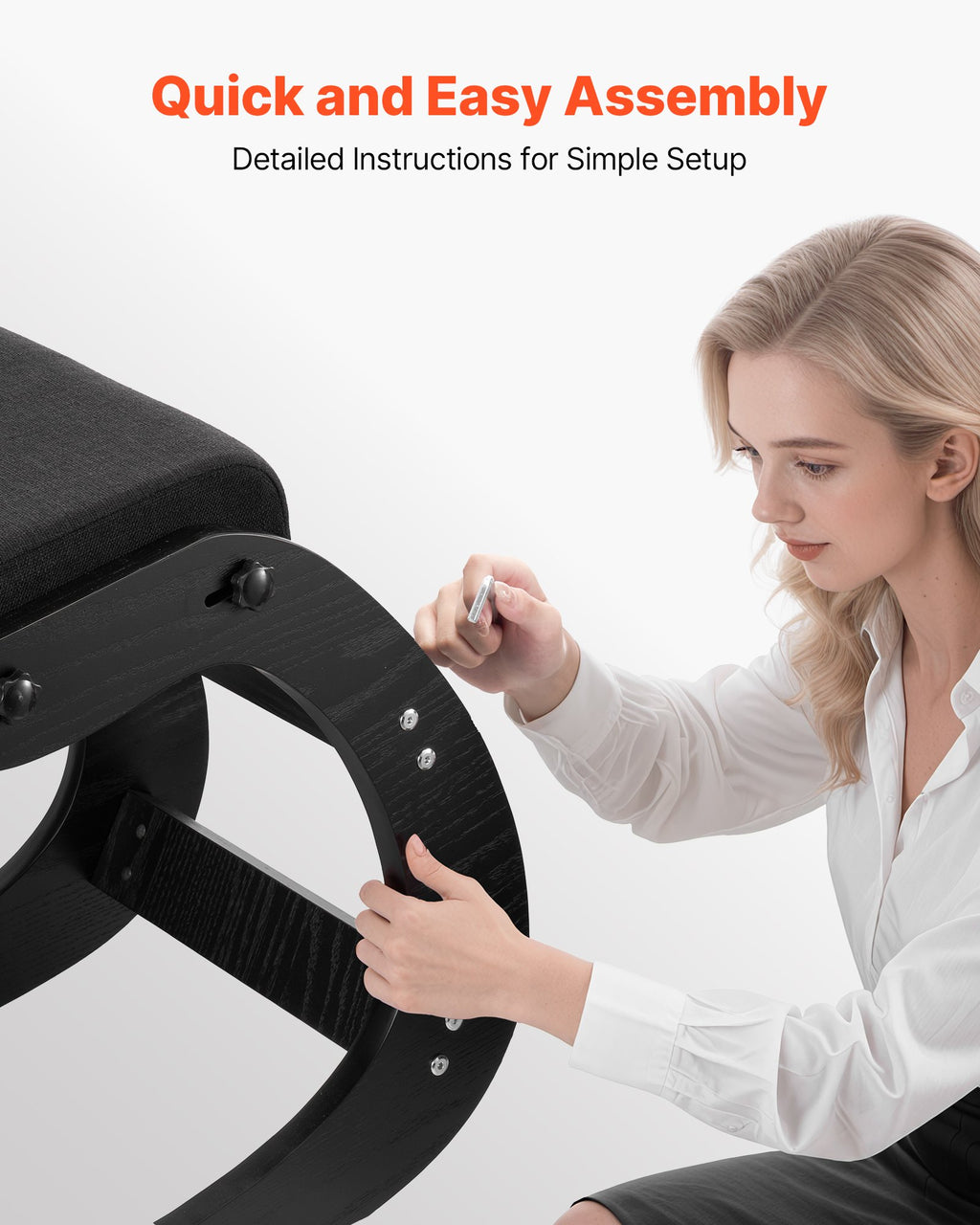 Ergonominė klūpėjimo kėdė VEVOR QDQY-02, reguliuojamas aukštis