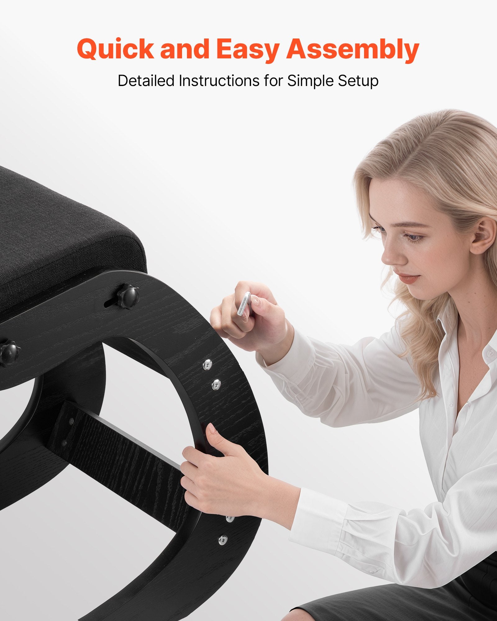 Ergonominė klūpėjimo kėdė VEVOR QDQY-02, reguliuojamas aukštis