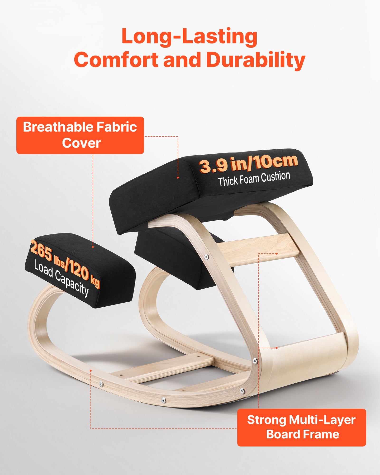 Ergonominė klūpima kėdė VEVOR QDQY-01, 120 kg apkrova