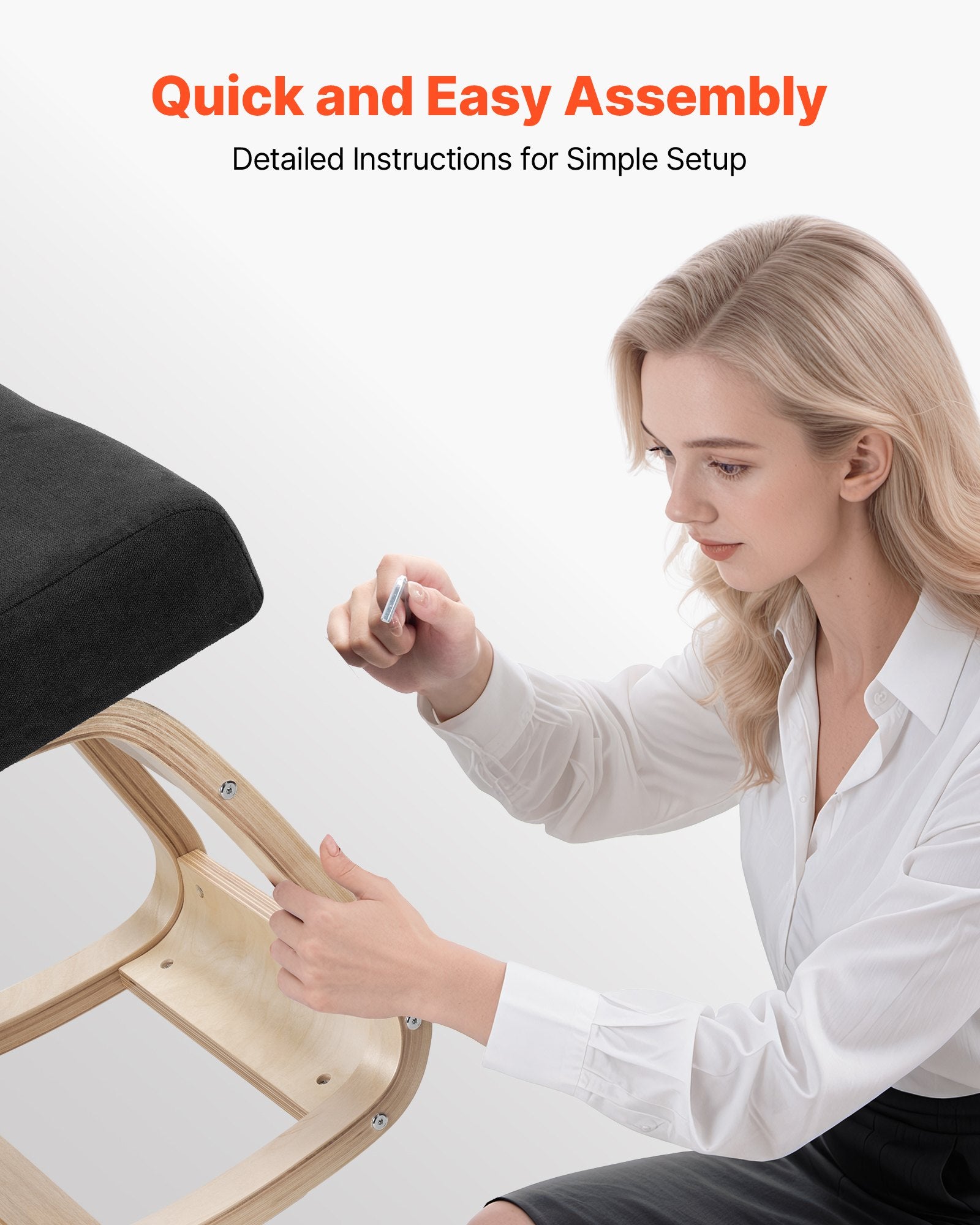 Ergonominė klūpima kėdė VEVOR QDQY-01, 120 kg apkrova