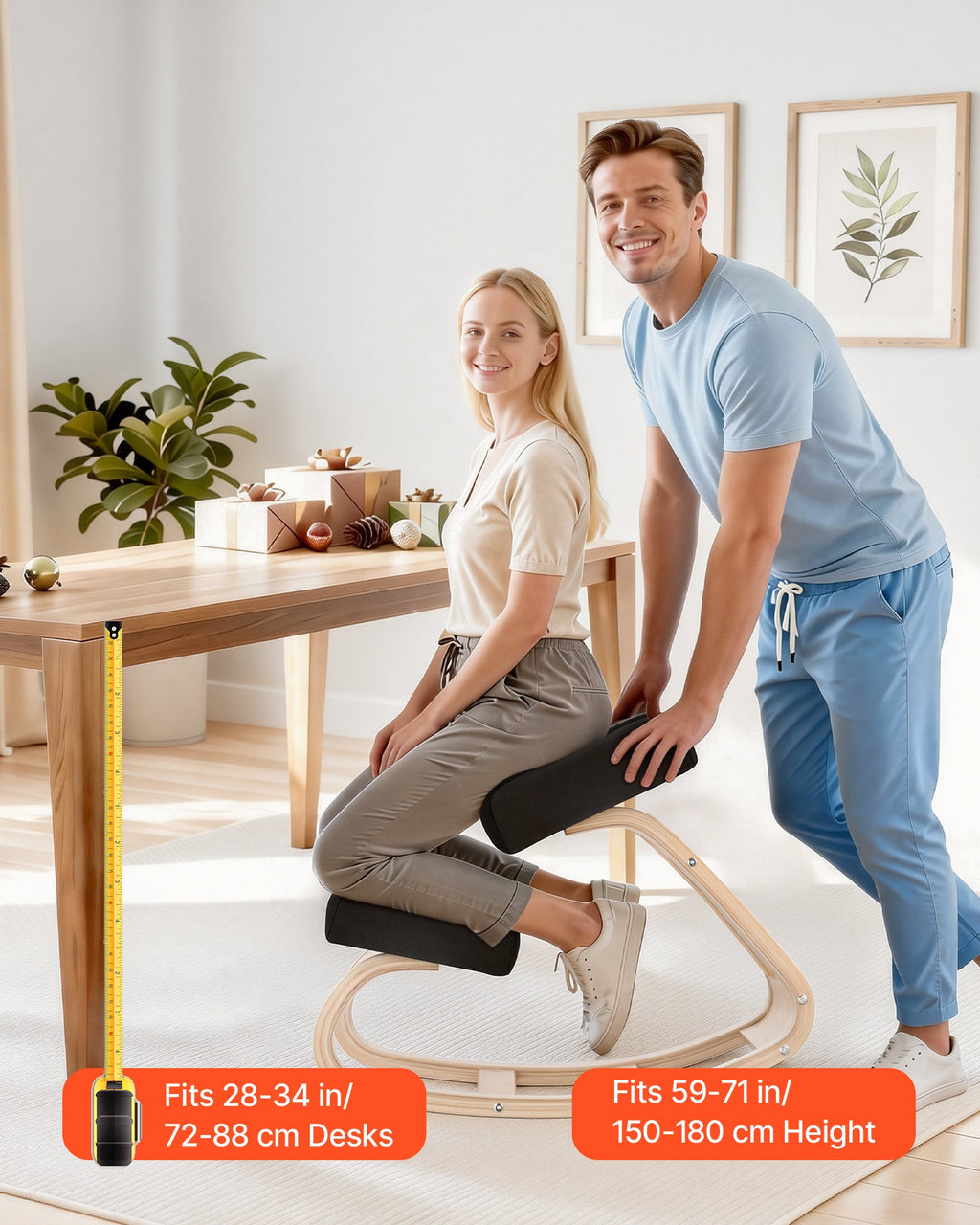 Ergonominė klūpima kėdė VEVOR QDQY-01, 120 kg apkrova