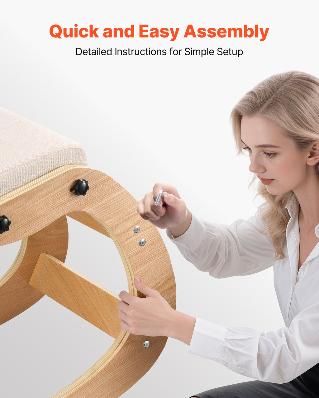 Ergonominė klūpėjimo kėdė VEVOR QDQY-03, 120 kg apkrova