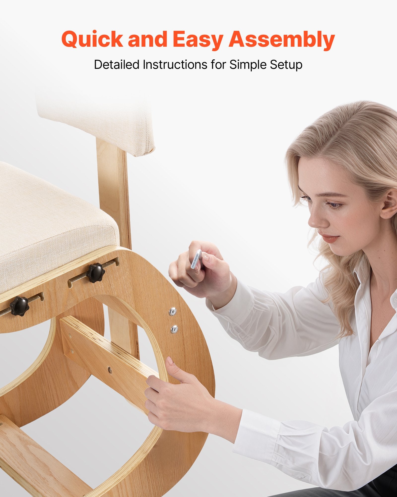 Ergonominė klūpėjimo kėdė VEVOR QDQY-05, su atlošu