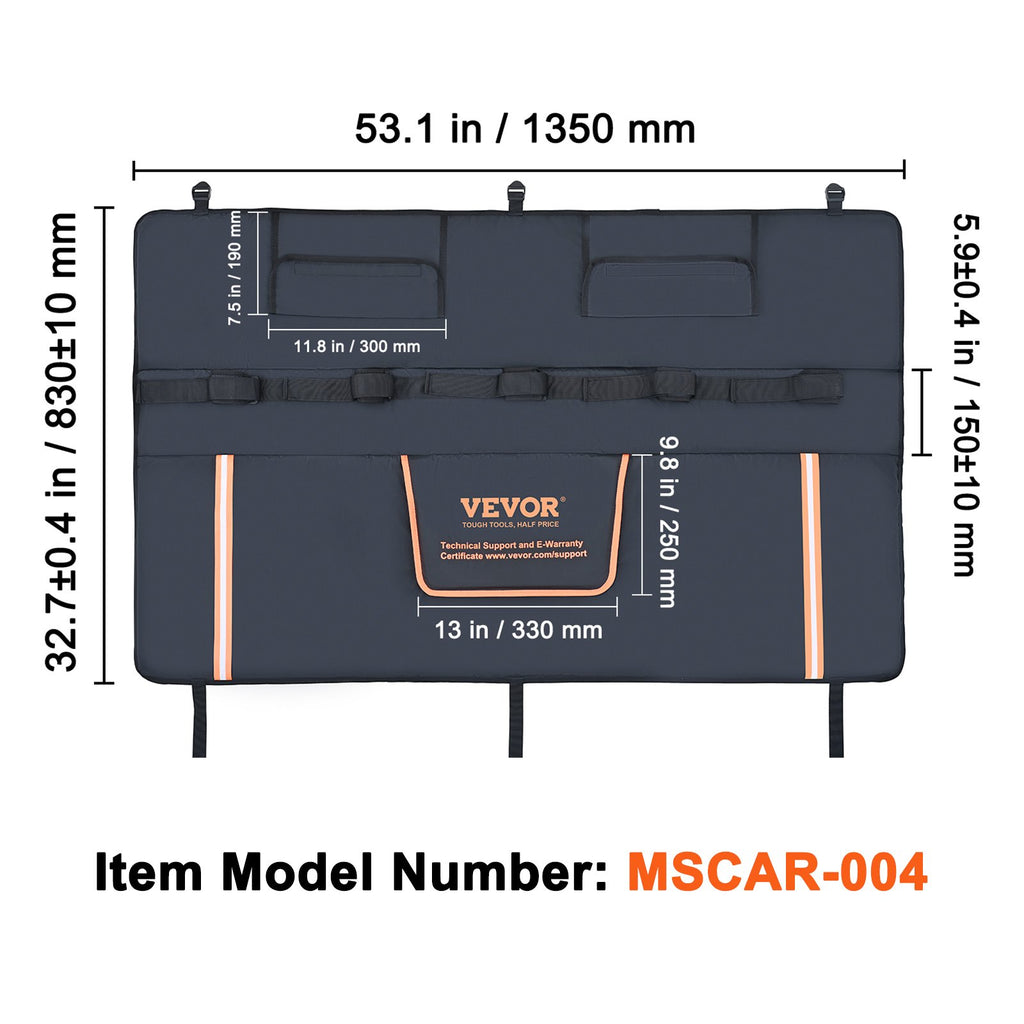 Pikapo borto apsauga dviračiams VEVOR MSCAR-004, 135 cm plotis