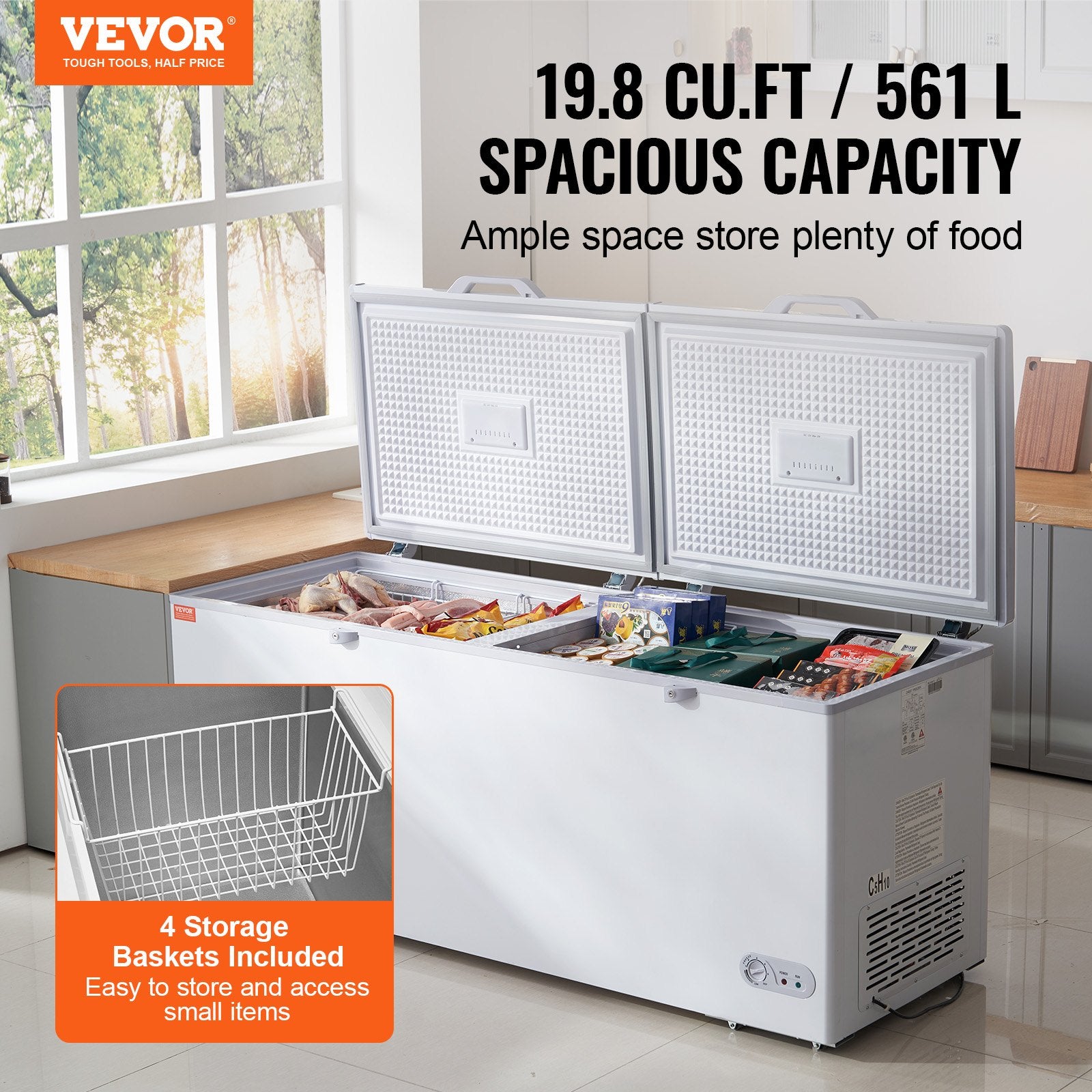 Horizontali šaldymo dėžė VEVOR BD-600, 561 l