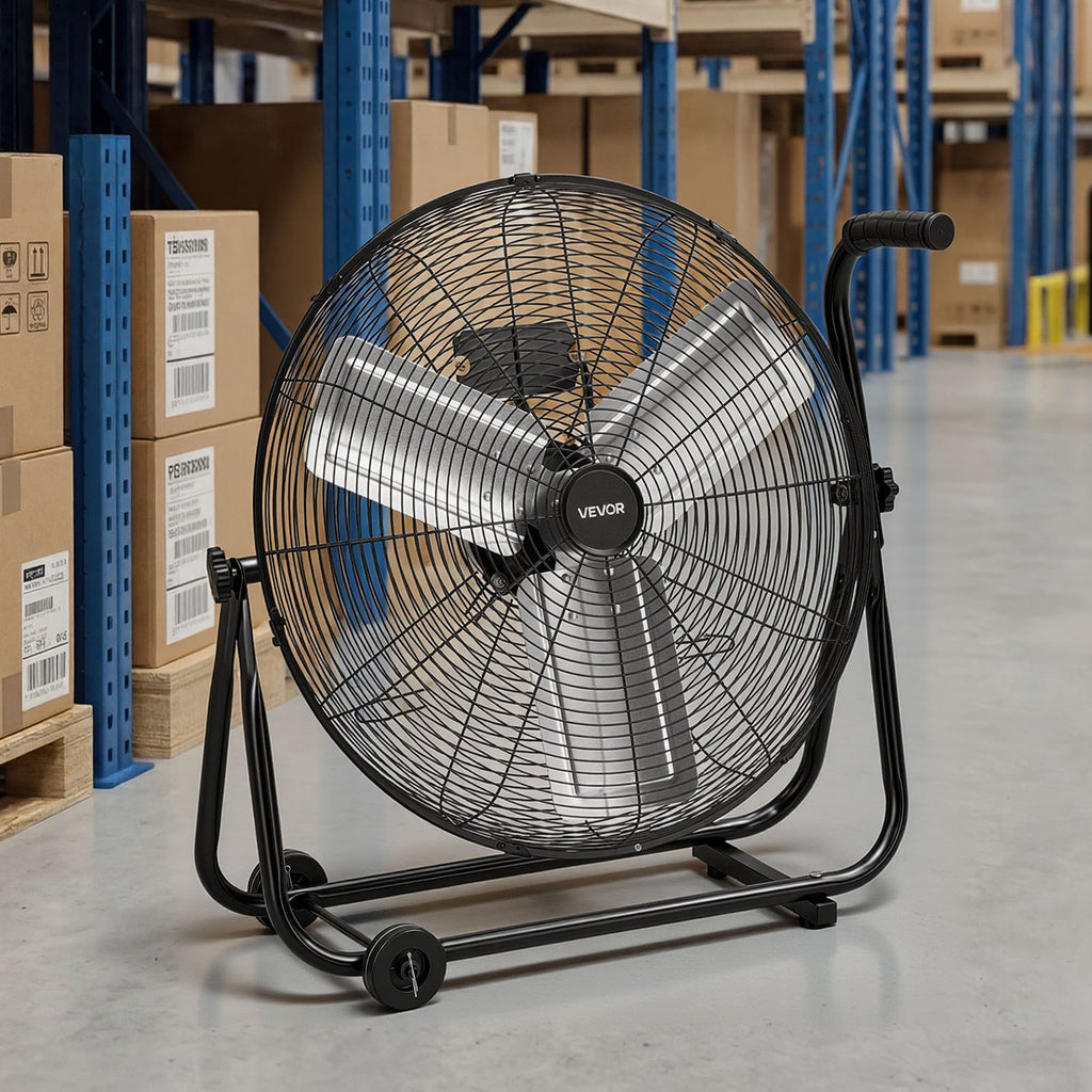Pramoninis būgninis ventiliatorius VEVOR HIFANXSTANDMETAL24RC, 7500 CFM