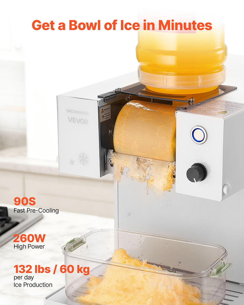 Snaigių ledo gaminimo aparatas VEVOR DB60, 60 kg/24 val.