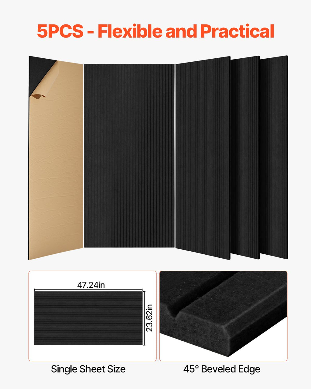 Akustinės panelės VEVOR LYPB51206, 5 vnt. komplektas