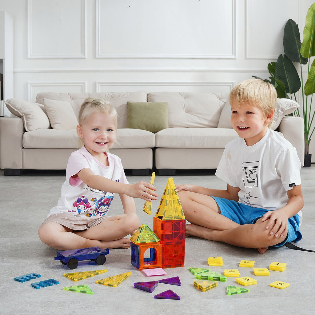 Magnetinės kaladėlės VEVOR 55CXJM2, 55 dalių rinkinys
