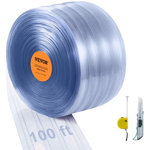 PVC juostinės užuolaidos VEVOR TCV0, 30,5 m x 30,5 cm