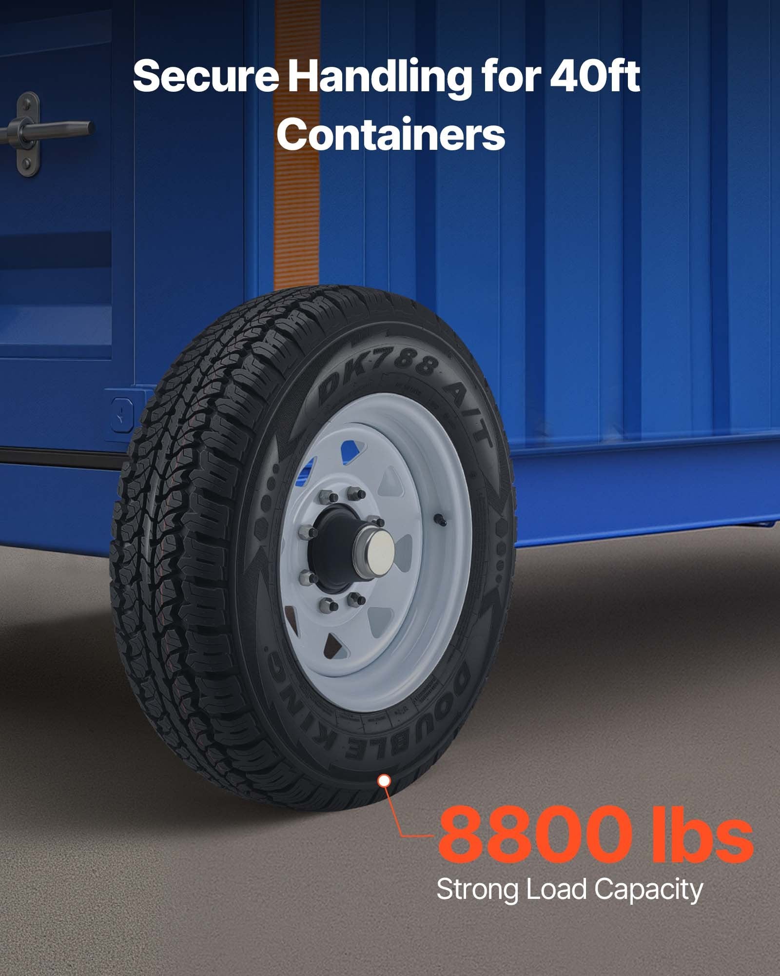 Jūrinių konteinerių ratų komplektas VEVOR 8-6.5BW, iki 4000 kg apkrova