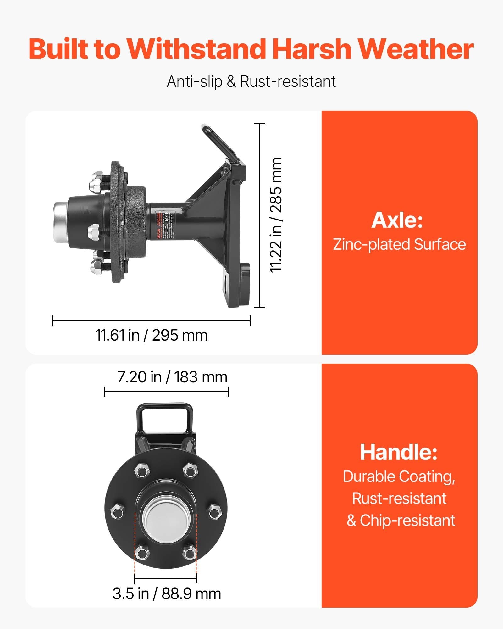 Jūrinio konteinerio ašių rinkinys VEVOR 6-5.5B, 3175 kg keliamoji galia