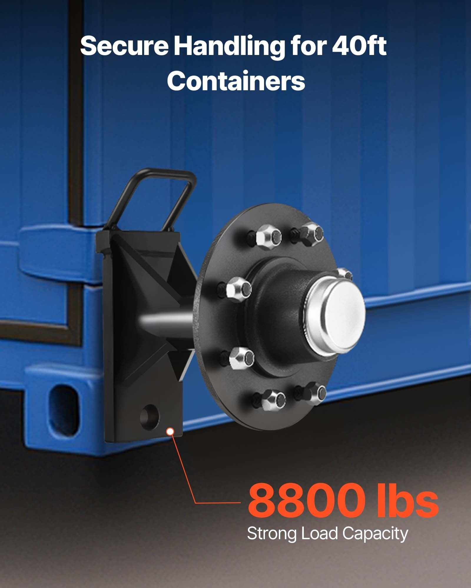 Jūrinių konteinerių ratų ašių rinkinys VEVOR 8-6.5B, 4000 kg keliamoji galia