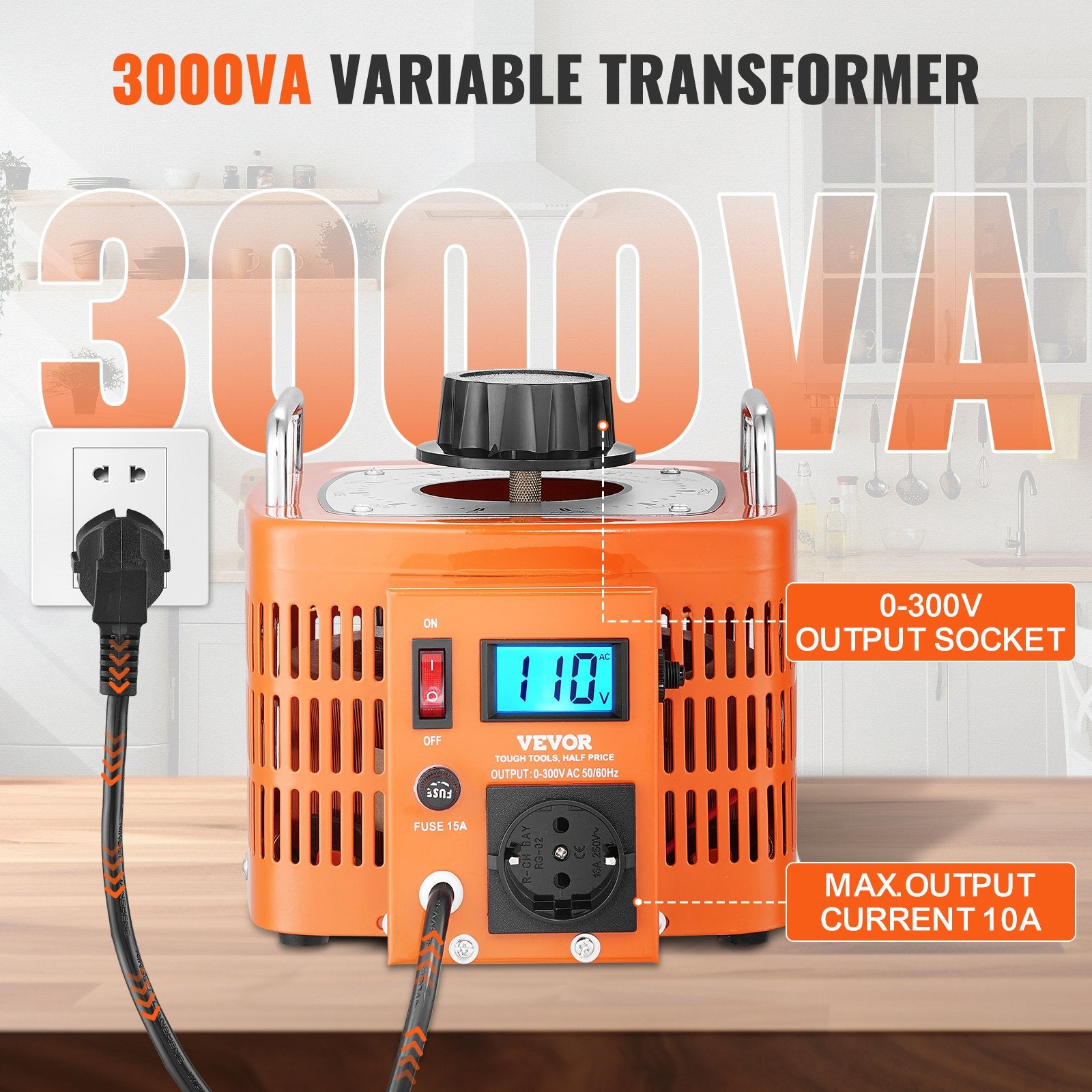 Kintamos įtampos transformatorius VEVOR TDGC2-3000VA, 3000VA