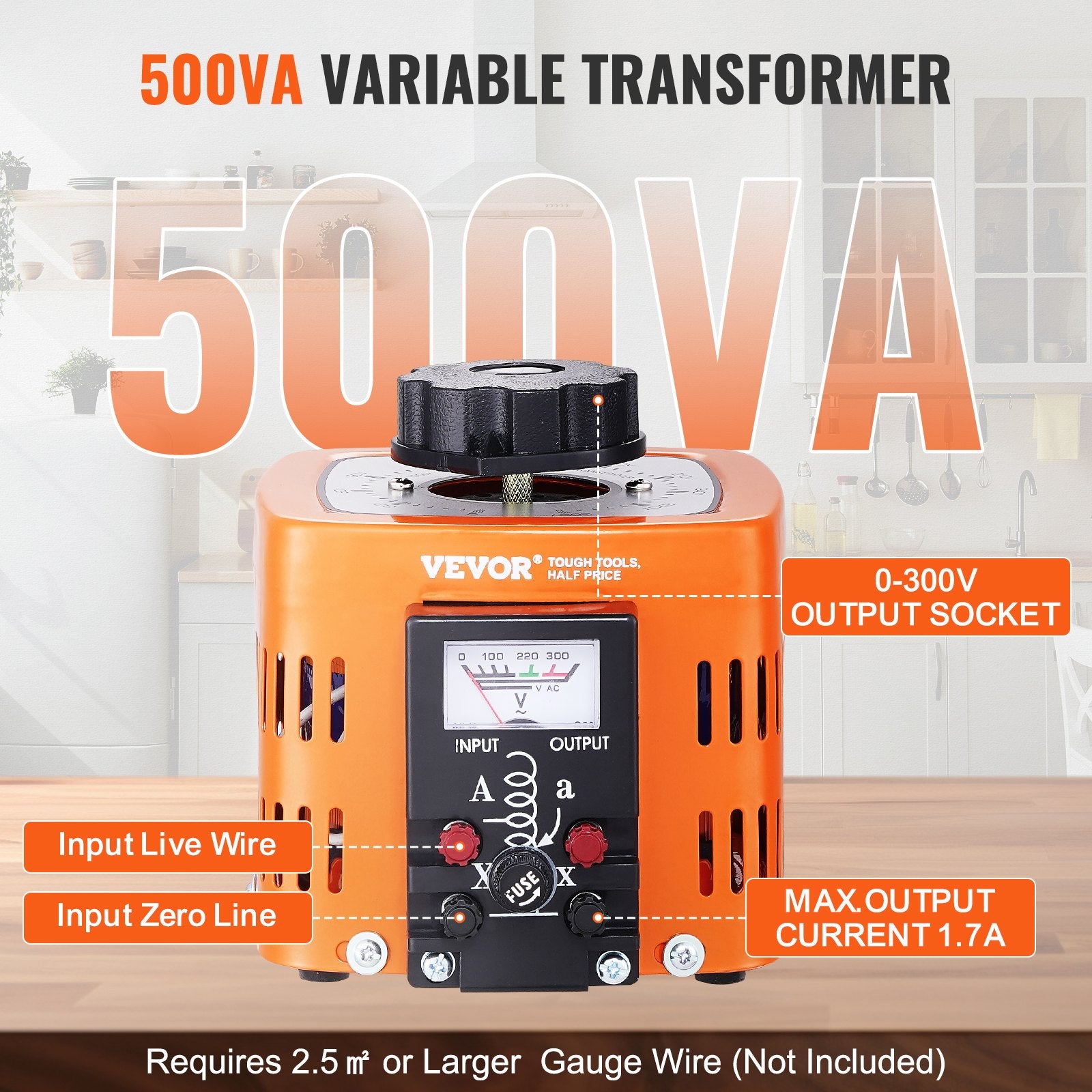 Kintamosios įtampos transformatorius VEVOR TDGC2-500VA, 500VA