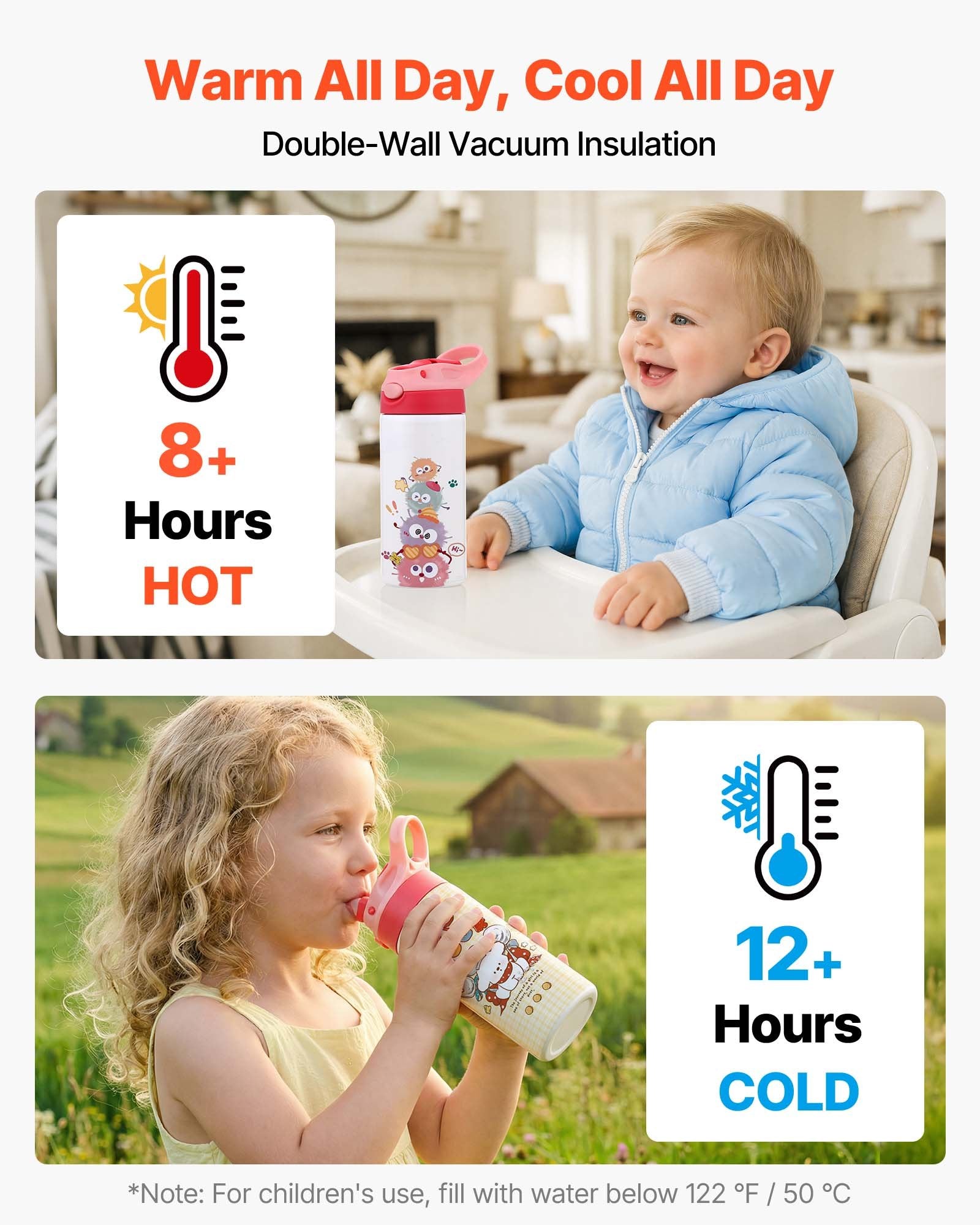 Sublimaciniai puodeliai vaikams VEVOR G12H0T3B, 355 ml, 12 vnt.