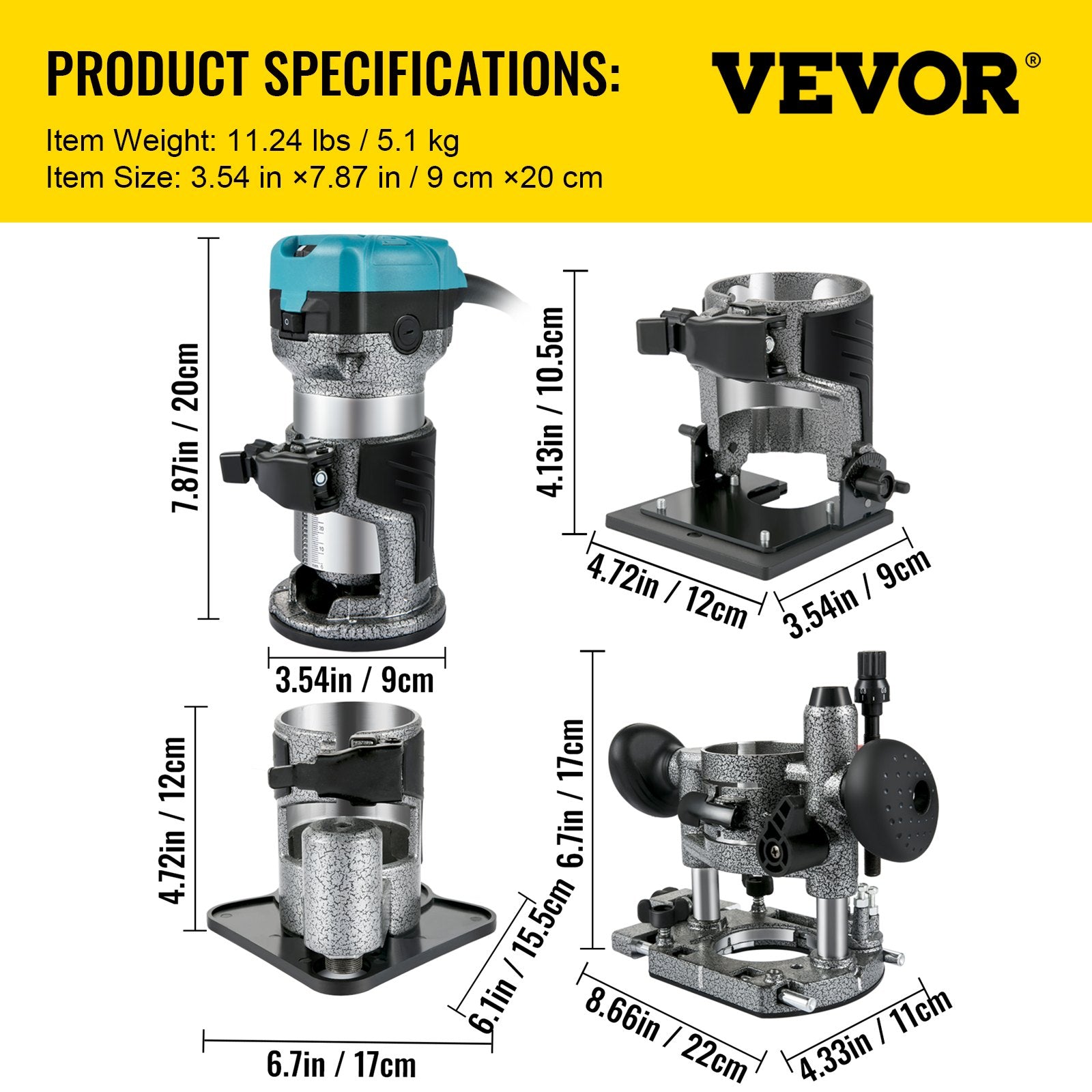 Elektrinis frezeris VEVOR VV-4B-220V, 710 W