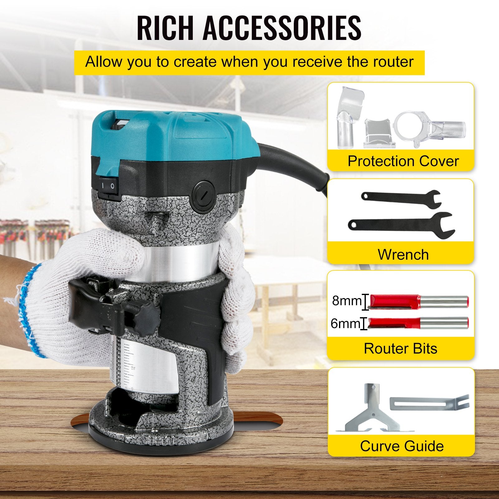 Rankinis frezeris VEVOR VV-2B2-220V, 710W
