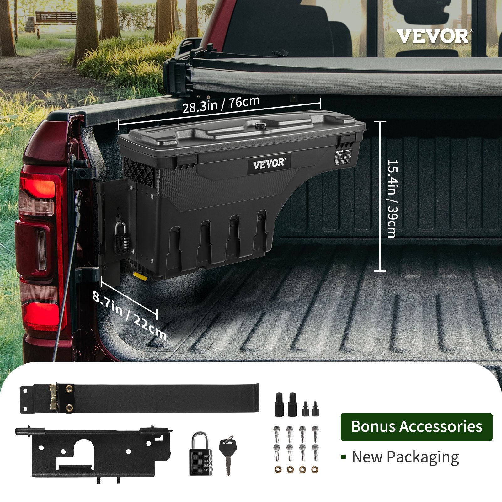 Pikapo kėbulo daiktadėžė VEVOR Dodge Ram 1500 (2019-2021), 25 l