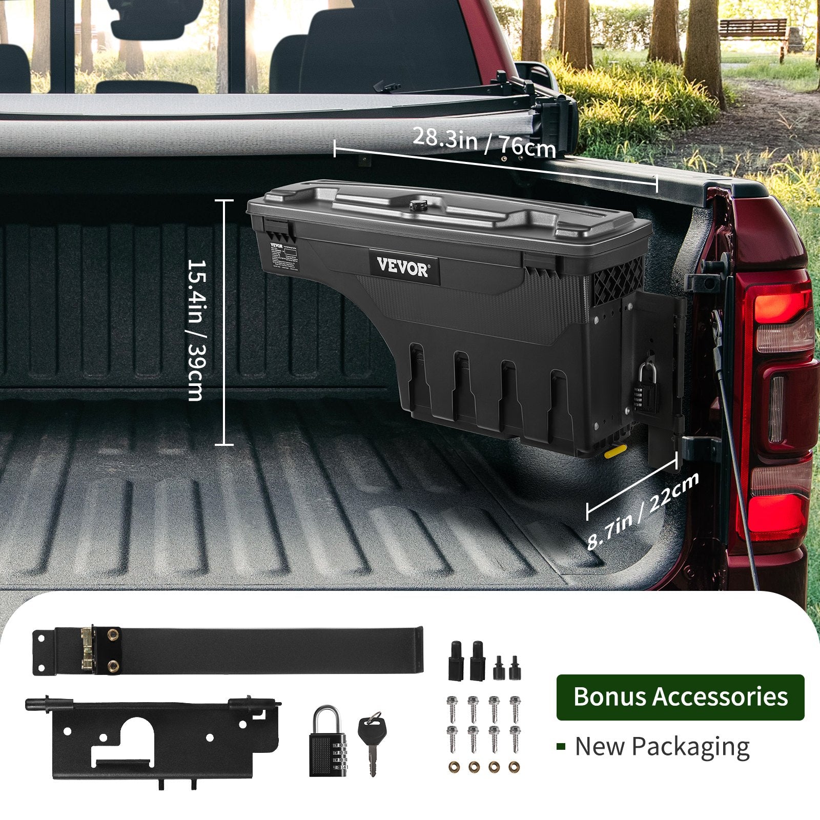 Pikapo kėbulo daiktadėžė VEVOR Dodge Ram 1500 (2019-2021), 25 l
