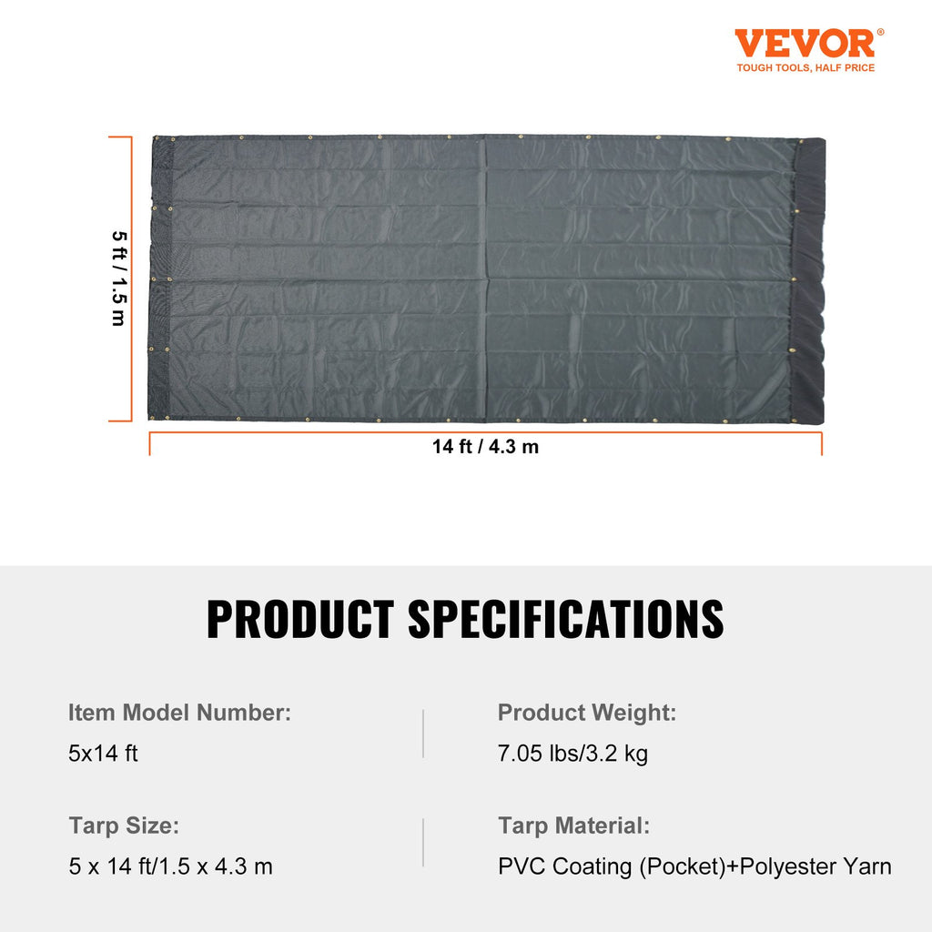 Savivarčio tinklinis tentas VEVOR 5x14 ft, PVC danga