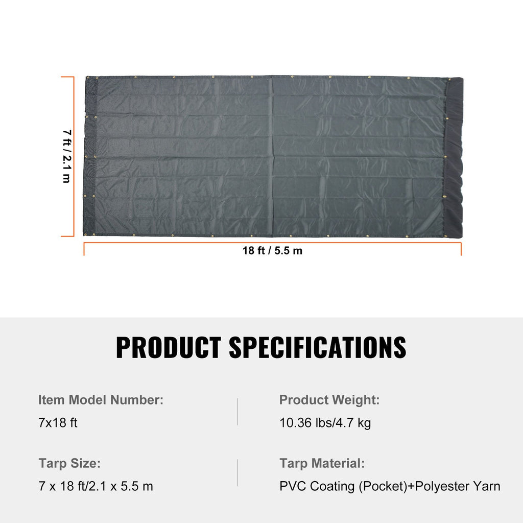 Savivarčio tinklinis tentas VEVOR 7 x 18 ft, PVC danga