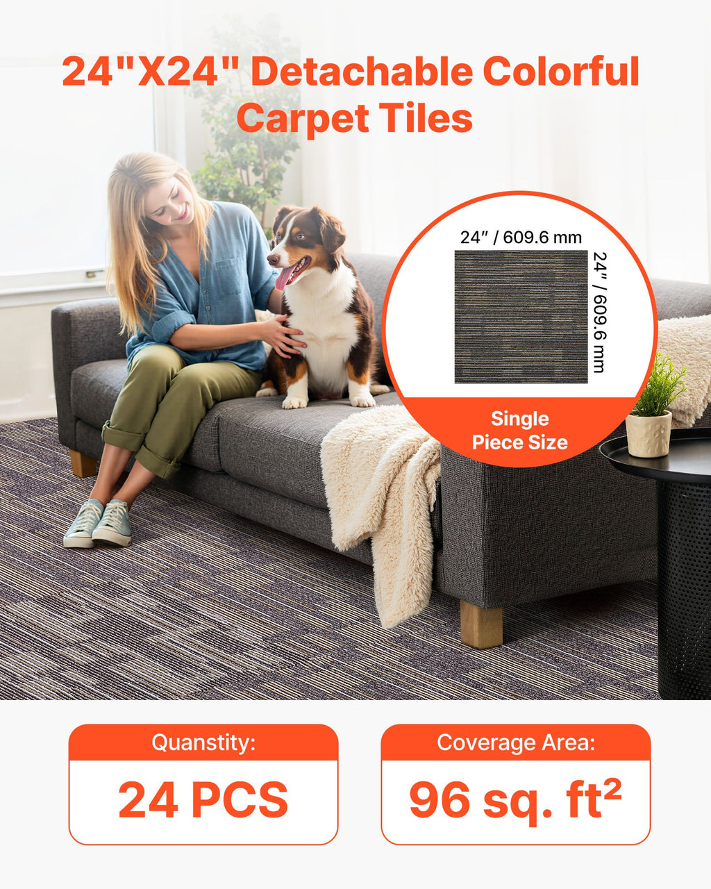 Kiliminės plytelės VEVOR Alps 05, 24 vnt. (8,9 m²)