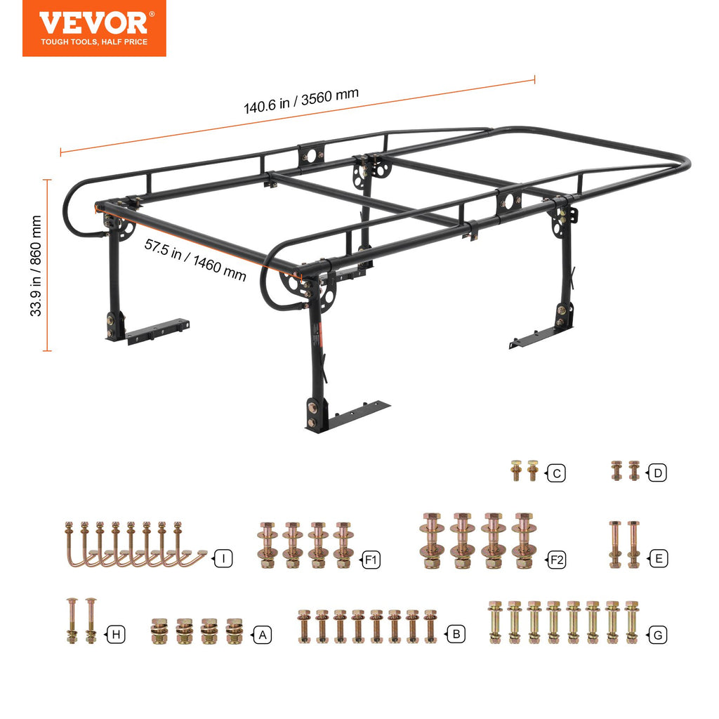 Pikapo kopėčių laikiklis VEVOR SC1402, 454 kg keliamoji galia